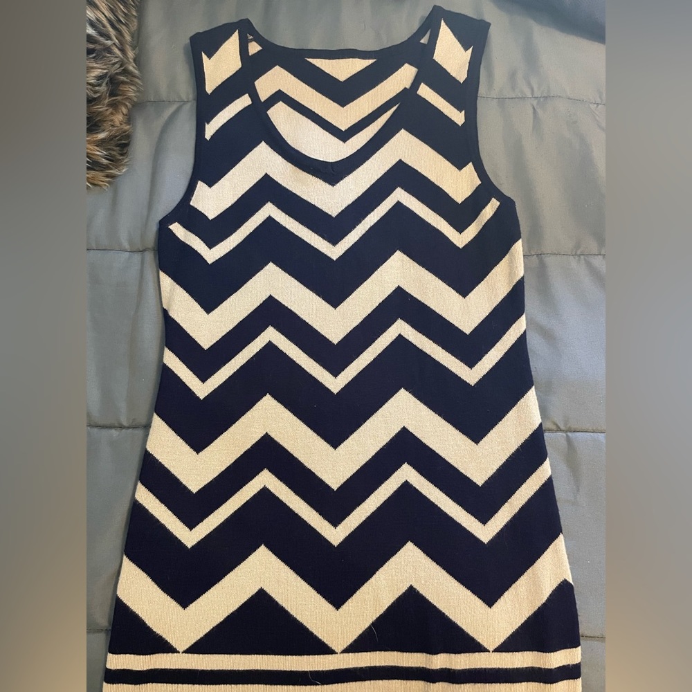 Navy blue and beige